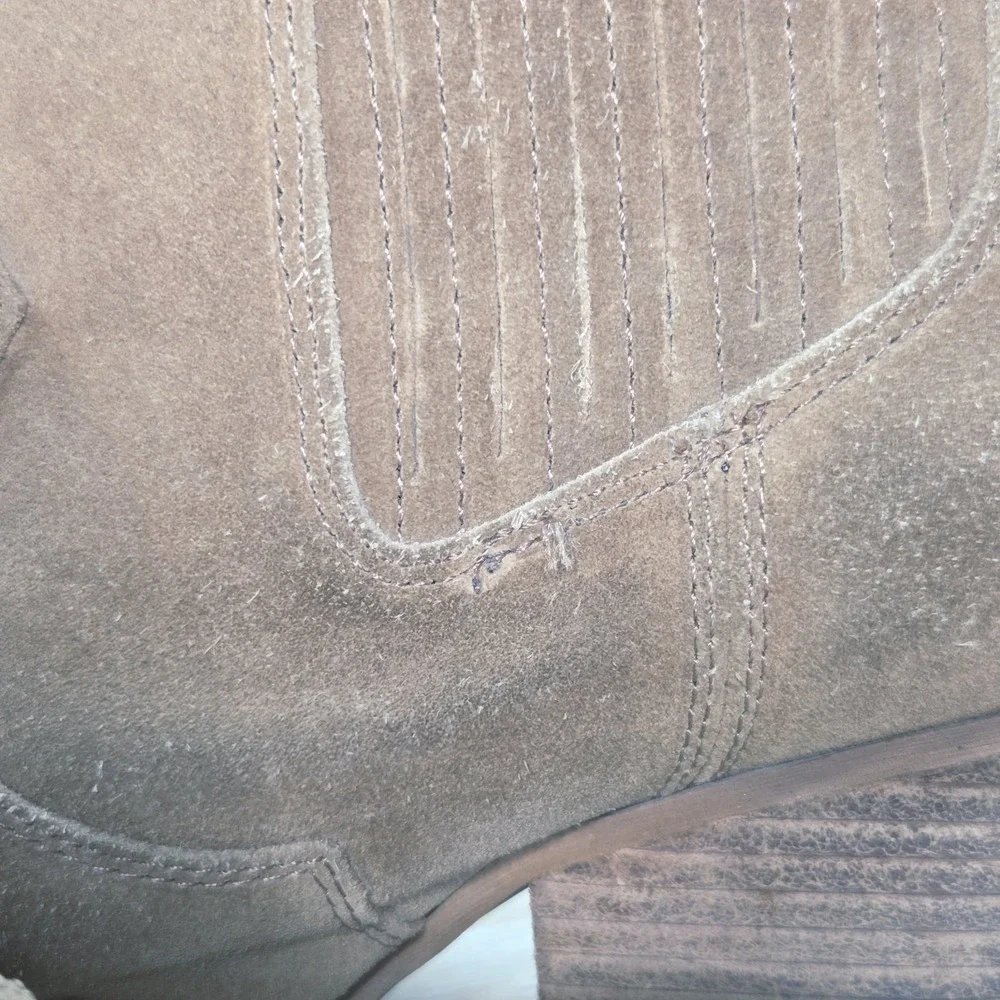Sam Edelman Winona Western Booties Hazelnut Brown Suede Pointed‎ Toe Ankle Boots